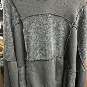 Aerie Cozy Textured Black Oversized Pullover Hoodie